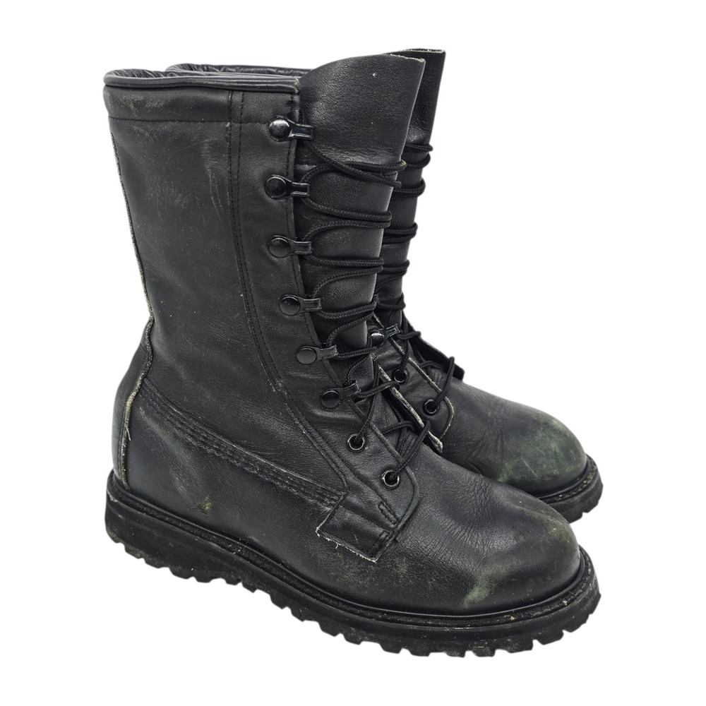 Vintage U.S. Army Boots Mens 6 W Cold Weather Black ICWB Combat 90s Leather